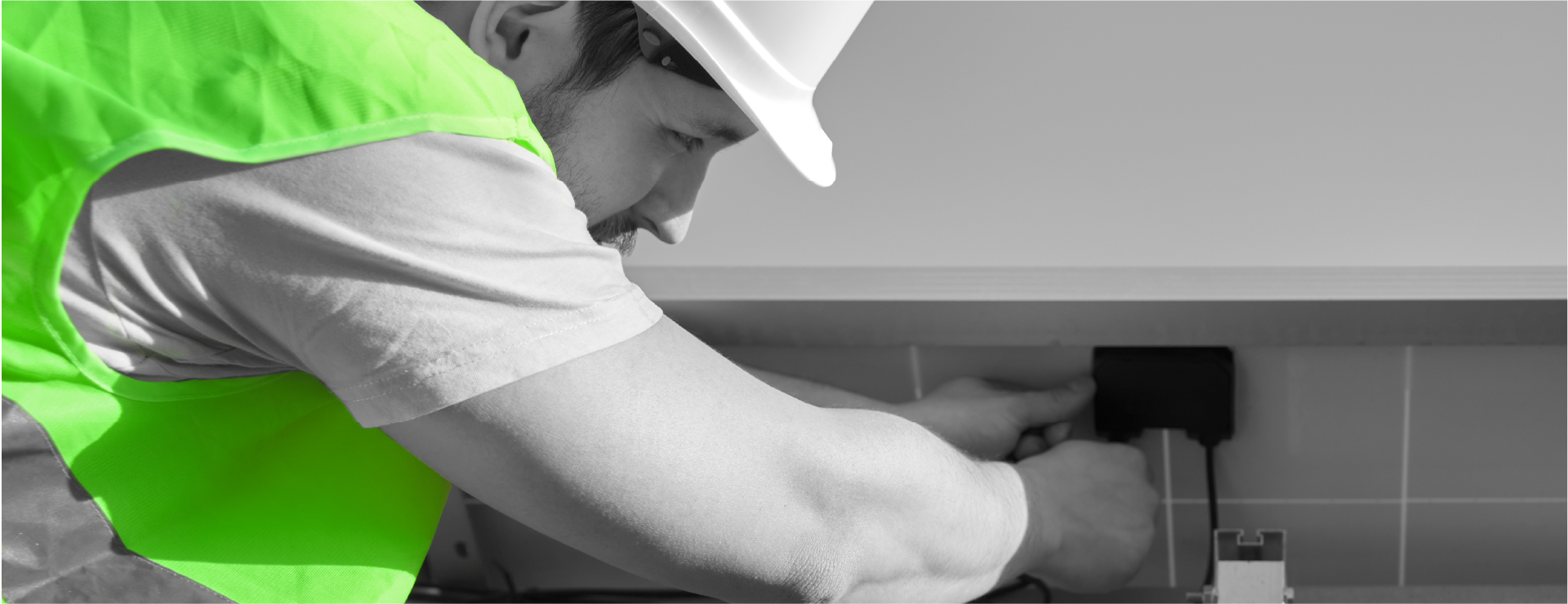 Electrician installing solar power