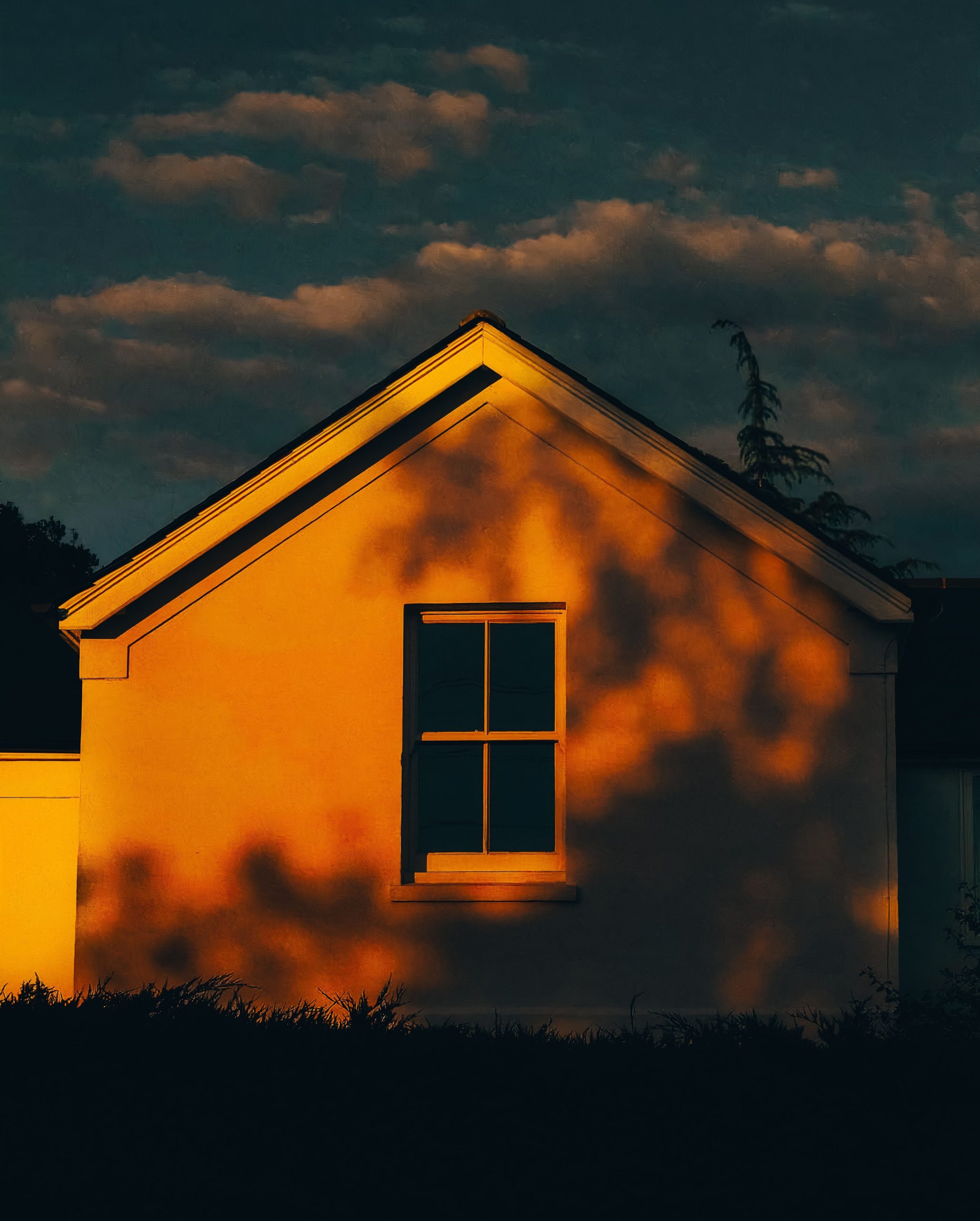 Sunlight and shadows on home facade