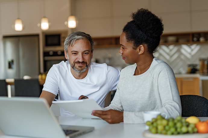 Couple discussing electricity bills