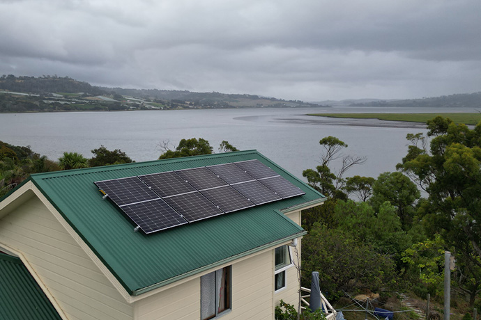 Solar panel system on Tasmanian house