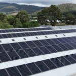 Large solar panel system on barn roof