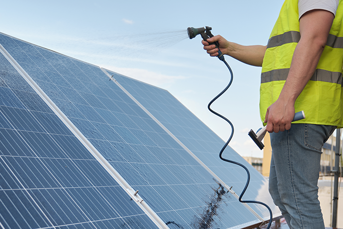 cleaning solar panel